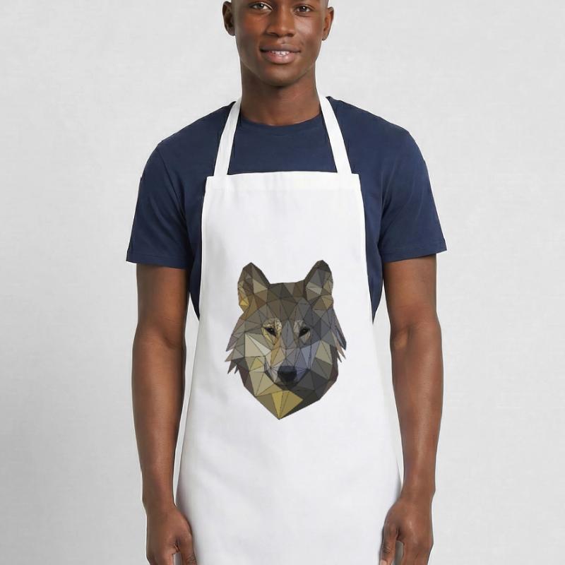 Polygon Wolf Triangular Mosaic Shapes Polyart Cooking Apron