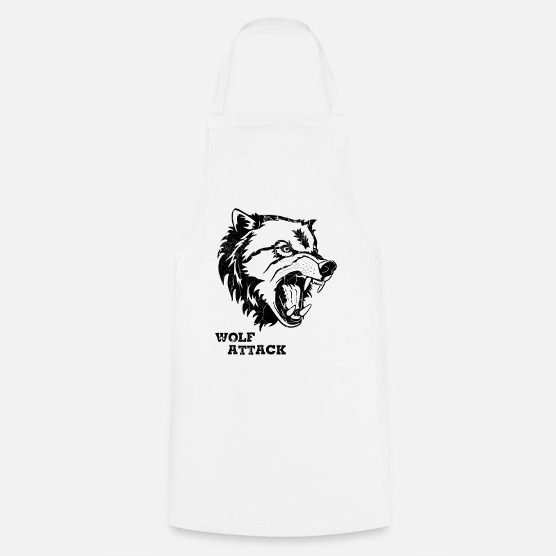 WOLF ATTACK - Cooking Apron - white