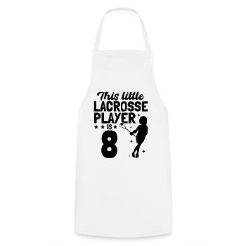 This Little Lacrosse Player Is 8 - Lacrosse - Cooking Apron - white - Front - AI Model Male 185 dark (185cm)