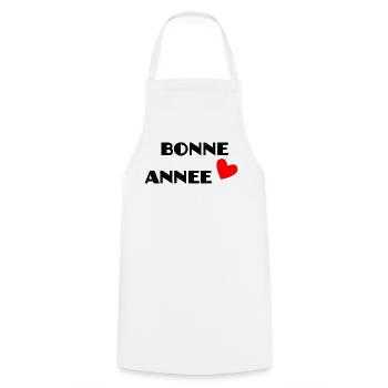BONNE ANNEE. SAINT SYLVESTRE. NOUVELLE ANNÉE - Tablier de cuisine - blanc - Devant - AI Model Male 185 dark (185cm)