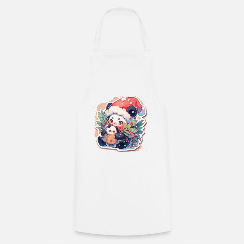 Panda Noël Panda Pandas Panda Noël - Tablier de cuisine - blanc