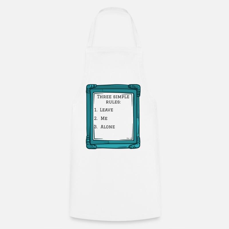 Trois règles simples - Tablier de cuisine - blanc