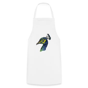 Peacock Bird Colors Animal Zoo - Cooking Apron - white - Front - AI Model Male 185 dark (185cm)