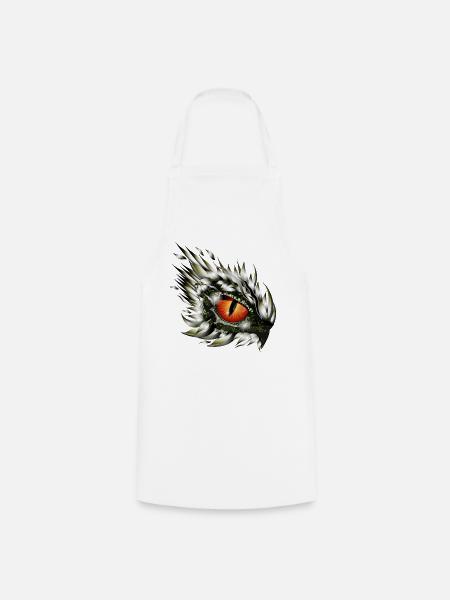magisches Auge eines Drachen im Tattoo Stil - Kochschürze - Weiß