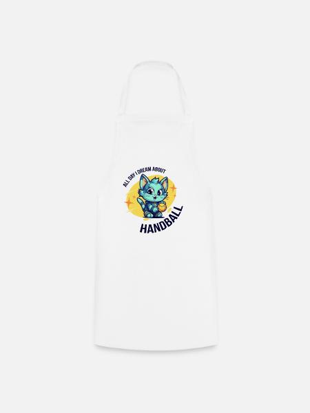 Handball Player Handball Ball Handball Cats - Cooking Apron - white