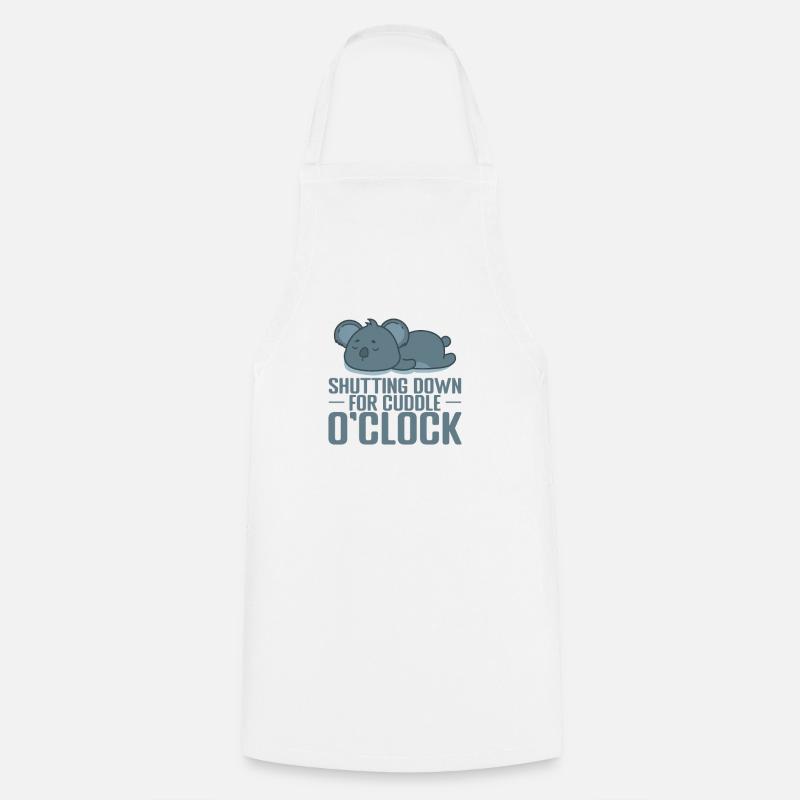 Shutting down for cuddle o'Clock Pyjama - Cooking Apron - white