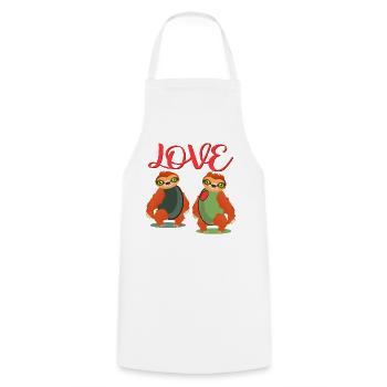 LOVE SLOTH OLIVES COSTUMES POUR COUPLES - Tablier de cuisine - blanc - Devant - AI Model Male 185 dark (185cm)