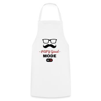 Cadeau Papy génial en mode on - Tablier de cuisine - blanc - Devant - AI Model Male 185 dark (185cm)