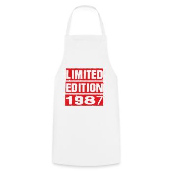 Limited Edition 1987 Geburtstag 1987 Vintage Retro - Kochschürze - Weiß - Vorne - AI Model Male 185 dark (185cm)