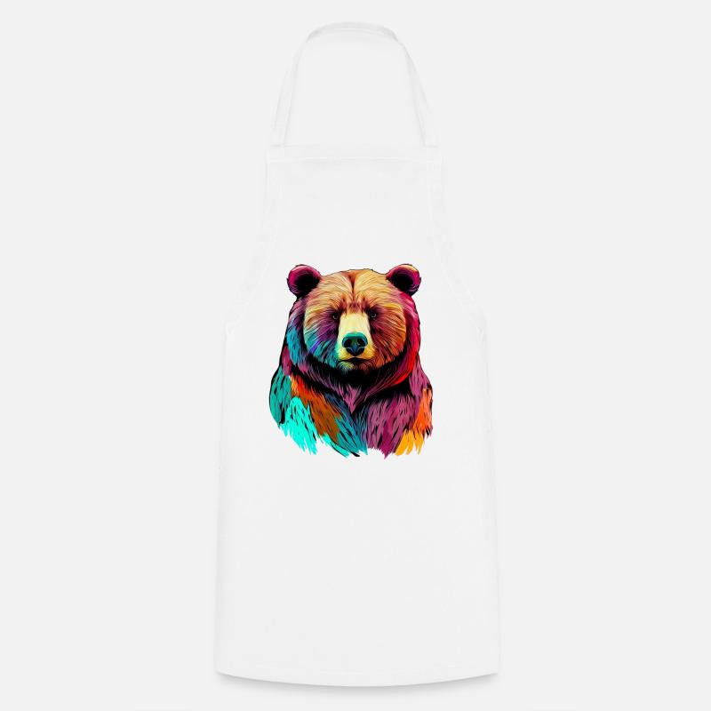 Bear - Cooking Apron - white