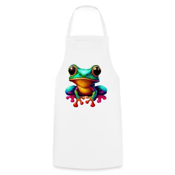 Frosch - Kochschürze - Weiß - Vorne - AI Model Male 185 dark (185cm)