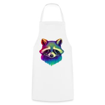 Raccoon - Cooking Apron - white - Front - AI Model Male 185 dark (185cm)