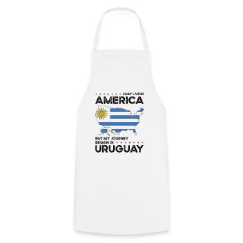 Uruguayisch Amerikanischer Patriot USA Gewachsen - Kochschürze - Weiß - Vorne - AI Model Male 185 dark (185cm)