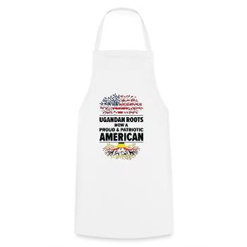 Ugandan American Patriot USA Grown Uganda US Flag - Cooking Apron - white - Front - AI Model Male 185 dark (185cm)