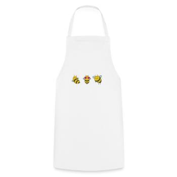 Trois abeilles fraîches animaux nature - Tablier de cuisine - blanc - Devant - AI Model Male 185 dark (185cm)