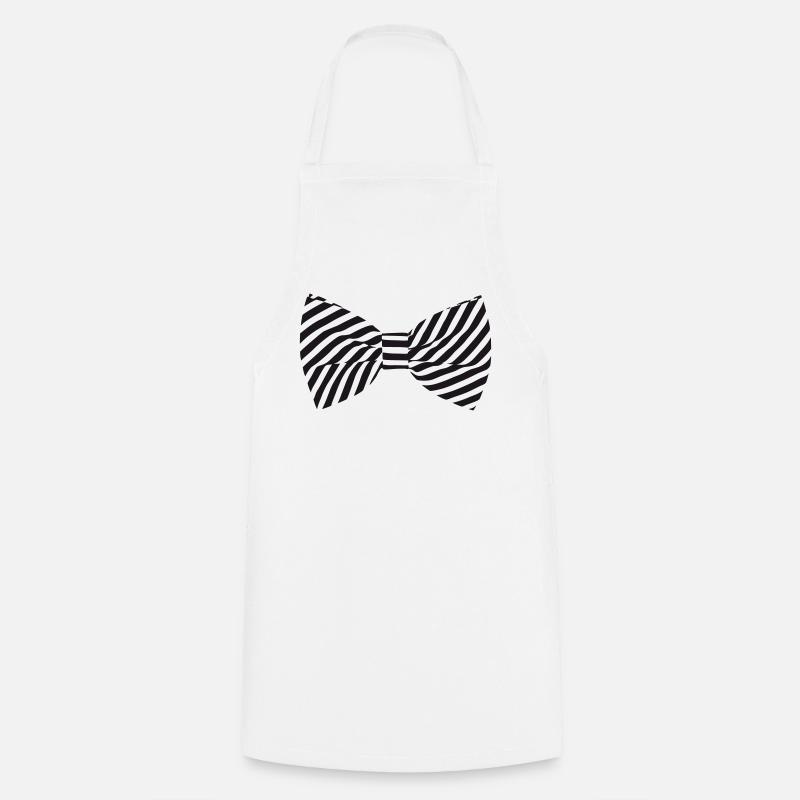 Zebra Bow Tie - Cooking Apron - white