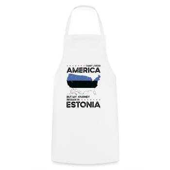 Estnischer amerikanischer Patriot USA Gewachsenes - Kochschürze - Weiß - Vorne - AI Model Male 185 dark (185cm)