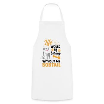 Ennuyeux sans bobtail vieux chien de berger anglais - Tablier de cuisine - blanc - Devant - AI Model Male 185 dark (185cm)