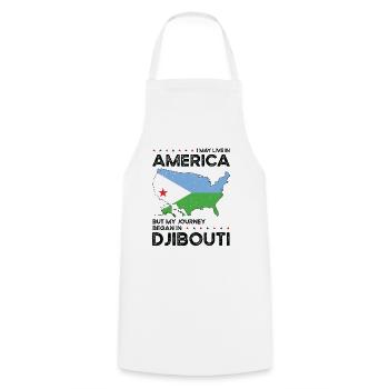 Dschibutische amerikanische Patriotin USA - Kochschürze - Weiß - Vorne - AI Model Male 185 dark (185cm)