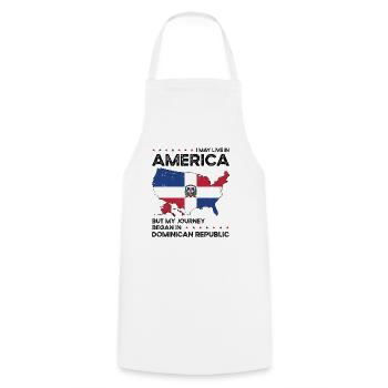 Dominikanische amerikanische Patriotin USA - Kochschürze - Weiß - Vorne - AI Model Male 185 dark (185cm)