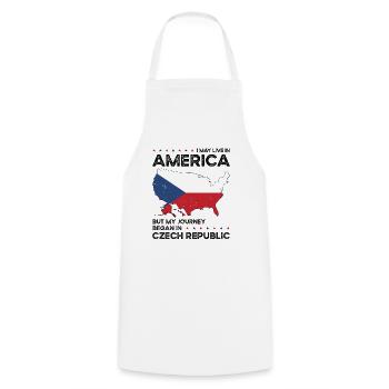 Patriote américano-tchèque États-Unis - Tablier de cuisine - blanc - Devant - AI Model Male 185 dark (185cm)