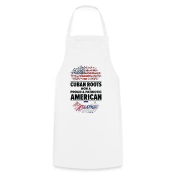 Cubano-Américain Patriote États-Unis - Tablier de cuisine - blanc - Devant - AI Model Male 185 dark (185cm)
