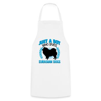 Boy the Eurasier loves Eurasian Spitz - Cooking Apron - white - Front - AI Model Male 185 dark (185cm)