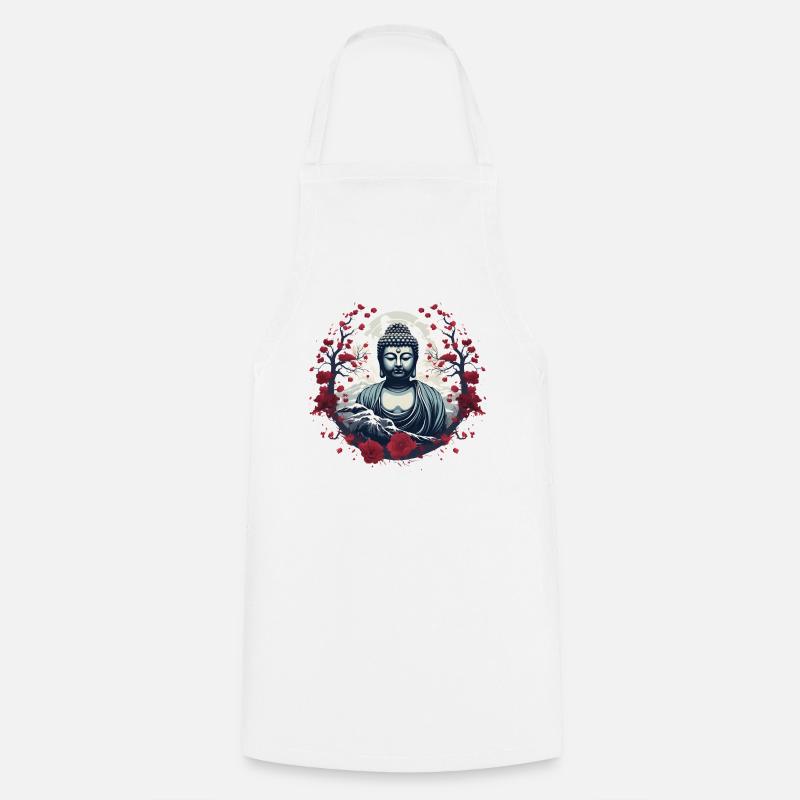 Statue de Bouddha - Tablier de cuisine - blanc