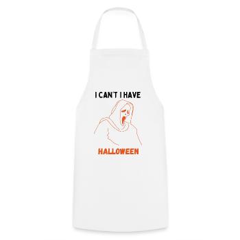I Can't I Have Halloween - Cooking Apron - white - Front - AI Model Male 185 dark (185cm)