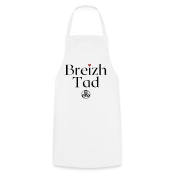 Breizh Tad Triskell Bretagne Fête des pères - Tablier de cuisine - blanc - Devant - AI Model Male 185 dark (185cm)