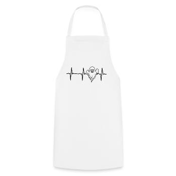 Halloween Ghost Heartbeat Ghost - Cooking Apron - white - Front - AI Model Male 185 dark (185cm)