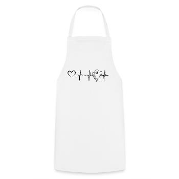 Halloween Ghost Heartbeat Heart Ghost Halloween - Cooking Apron - white - Front - AI Model Male 185 dark (185cm)