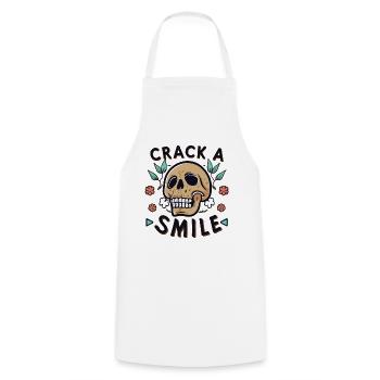 Skulls Crack A Smile Totenkopf Skull - Kochschürze - Weiß - Vorne - AI Model Male 185 dark (185cm)