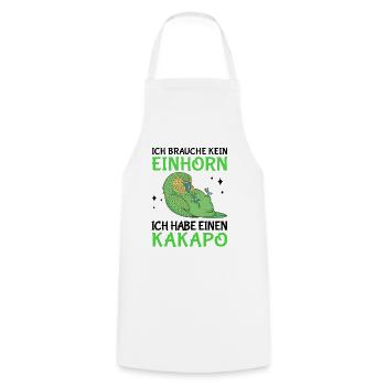 Ich habe einen Kakapo Neuseeland Papagei - Kochschürze - Weiß - Vorne - AI Model Male 185 dark (185cm)