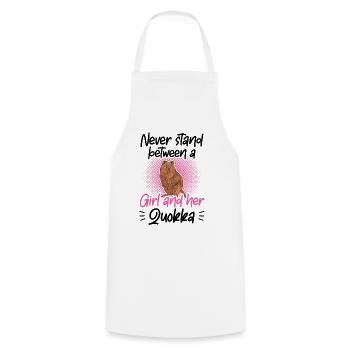 Fille et son quokka marsupial Australie - Tablier de cuisine - blanc - Devant - AI Model Male 185 dark (185cm)
