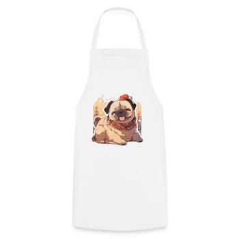 Pug Pug Dog Pug Christmas Pug Xmas - Cooking Apron - white - Front - AI Model Male 185 dark (185cm)
