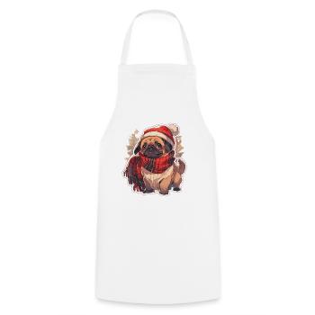 Pug Pug Dog Pug Christmas Pug Xmas - Cooking Apron - white - Front - AI Model Male 185 dark (185cm)