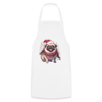 Pug Pug Dog Pug Christmas Pug Xmas - Cooking Apron - white - Front - AI Model Male 185 dark (185cm)