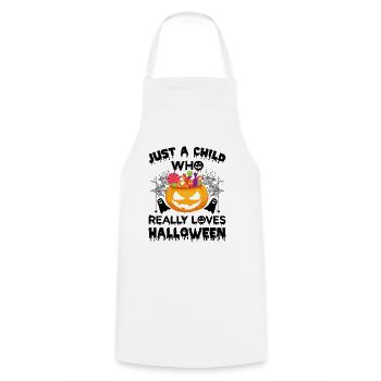 Halloween Kids - Juste un enfant qui aime vraiment Hal - Tablier de cuisine - blanc - Devant - AI Model Male 185 dark (185cm)