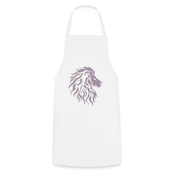 Silhouette majestueuse de tête de lion - Tablier de cuisine - blanc - Devant - AI Model Male 185 dark (185cm)