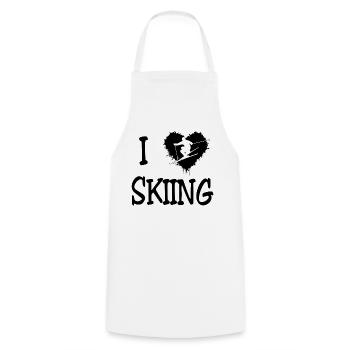Skiing - Kochschürze - Weiß - Vorne - AI Model Male 185 dark (185cm)