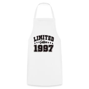 Limited Edition 1996 - Cooking Apron - white - Front - AI Model Male 185 dark (185cm)
