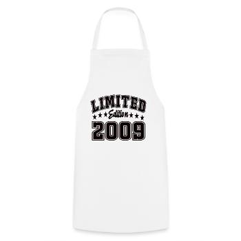 Limited Edition 2009 - Cooking Apron - white - Front - AI Model Male 185 dark (185cm)