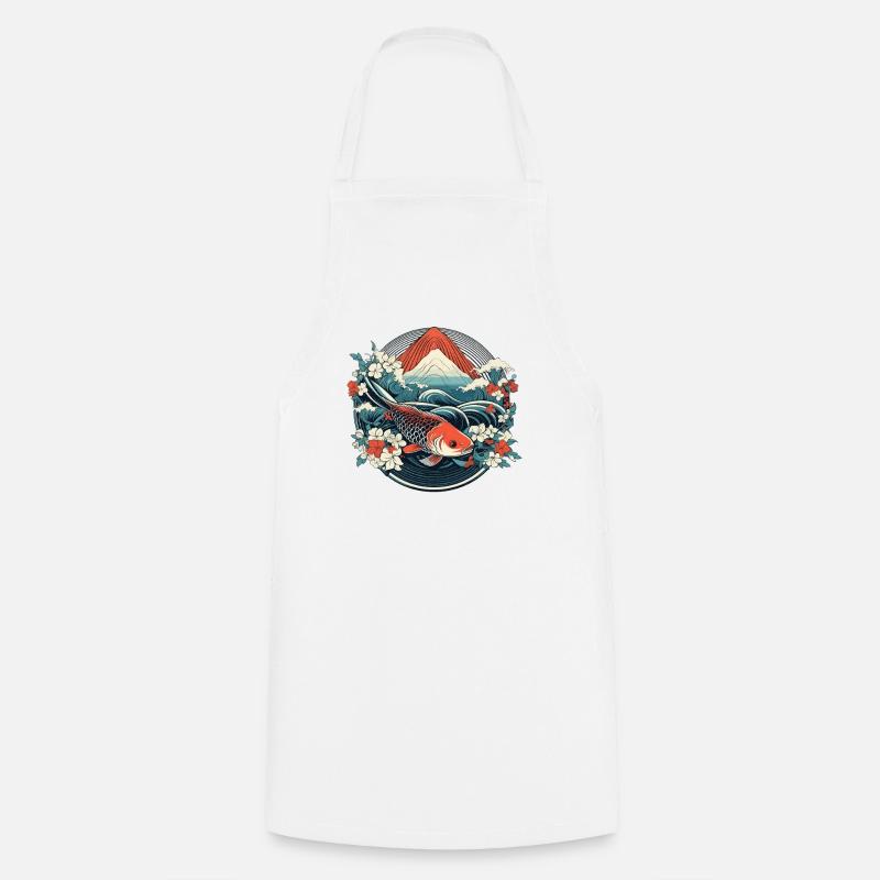Koi Fish Koi Carp Koi Garden Pond Koi - Cooking Apron - white