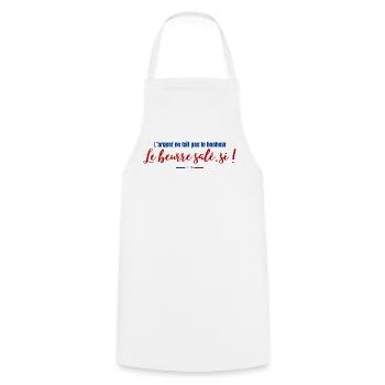 Proverbe beurre salé - Breizh - Bretagne - Humour - Tablier de cuisine - blanc - Devant - AI Model Male 185 dark (185cm)