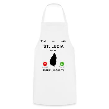 St. Lucia Karibik Insel Saint Lucia Urlaub Idee - Kochschürze - Weiß - Vorne - AI Model Male 185 dark (185cm)