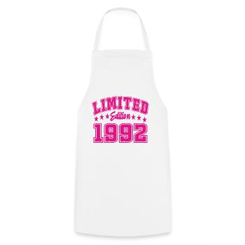 Limited Edition 1992 - Cooking Apron - white - Front - AI Model Male 185 dark (185cm)