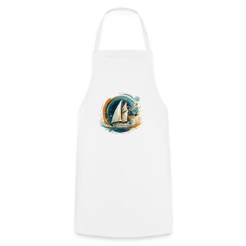 Sailboat, Sailing Ship, Sailing Yacht, Weekend, Sailing - Cooking Apron - white - Front - AI Model Male 185 dark (185cm)