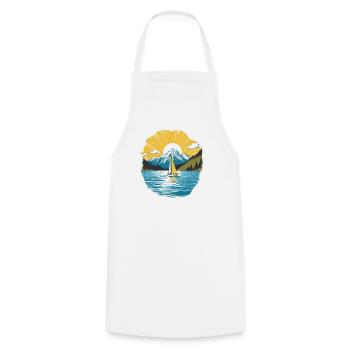 Sailboat, Sailing Ship, Sailing Yacht, Vintage Sailing - Cooking Apron - white - Front - AI Model Male 185 dark (185cm)