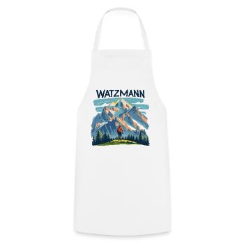 Montagne Watzmann Fascination - Alpes bavaroises - Tablier de cuisine - blanc - Devant - AI Model Male 185 dark (185cm)